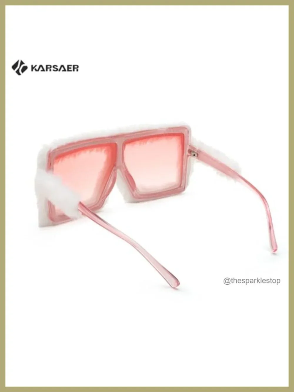 Oversized Square Plush Velvet Sunglasses Retro Punk Party Shades